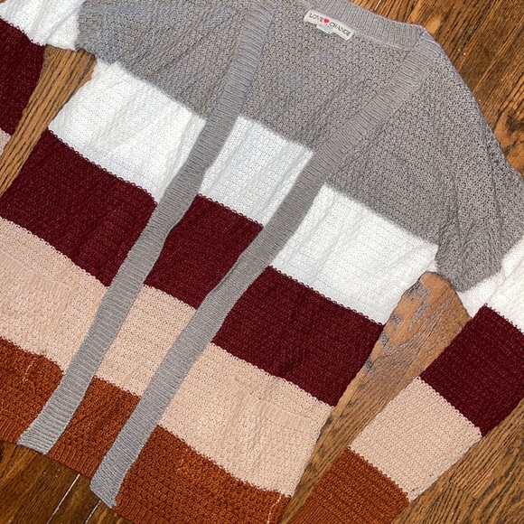 Color Block Open Cardigan - Picture 2 of 4